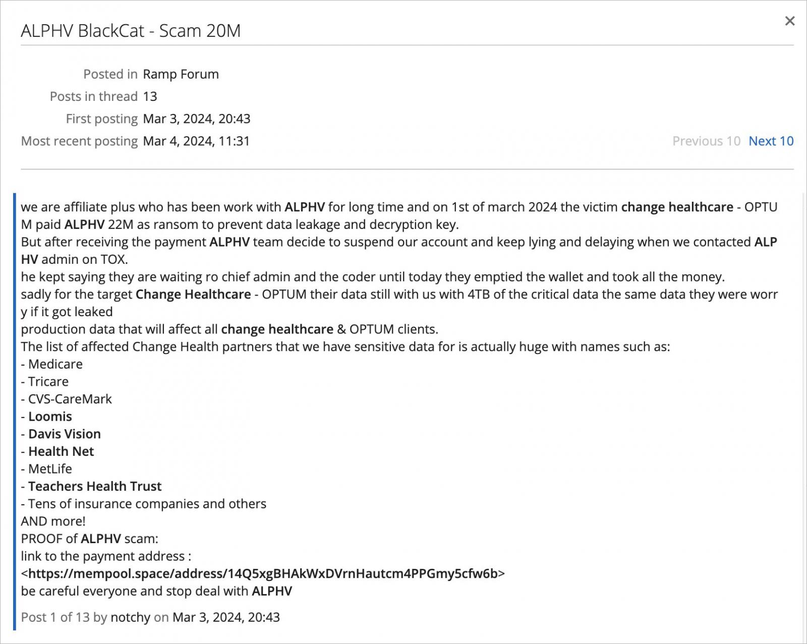 Alerta de Seguridad: Ataque de Ransomware a Change Healthcare Compromete Datos Médicos de Millones en EE.UU.