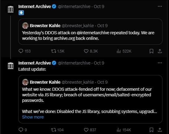 Internet Archive sufre violación de datos que afecta a 31 millones de usuarios