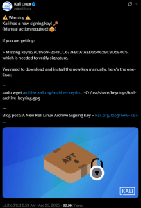 Alerta en Kali Linux: Fallan las actualizaciones por pérdida de clave de firma