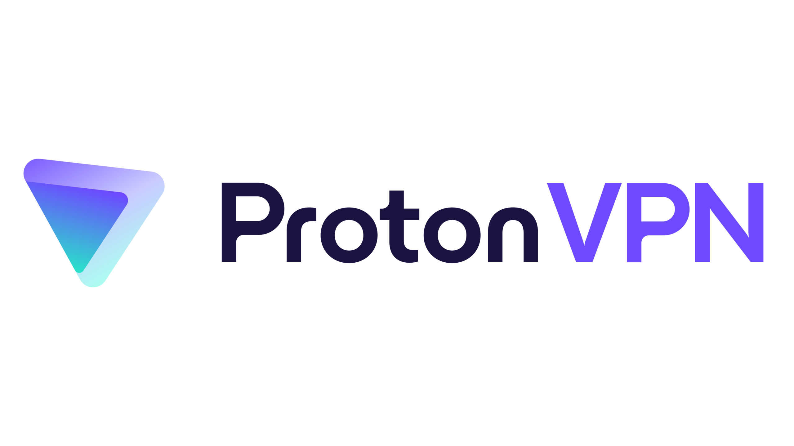 ProtonVPN logo: gradient triangular emblem next to bold 'ProtonVPN' wordmark